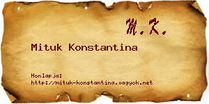 Mituk Konstantina névjegykártya